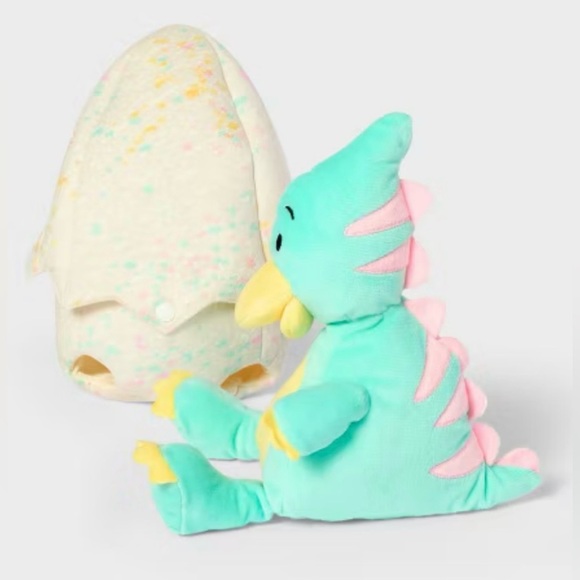 Teal Dino in Egg - Gigglescape™ Adorable Plush Duck Toy with Eggshell - Picture 4 of 4